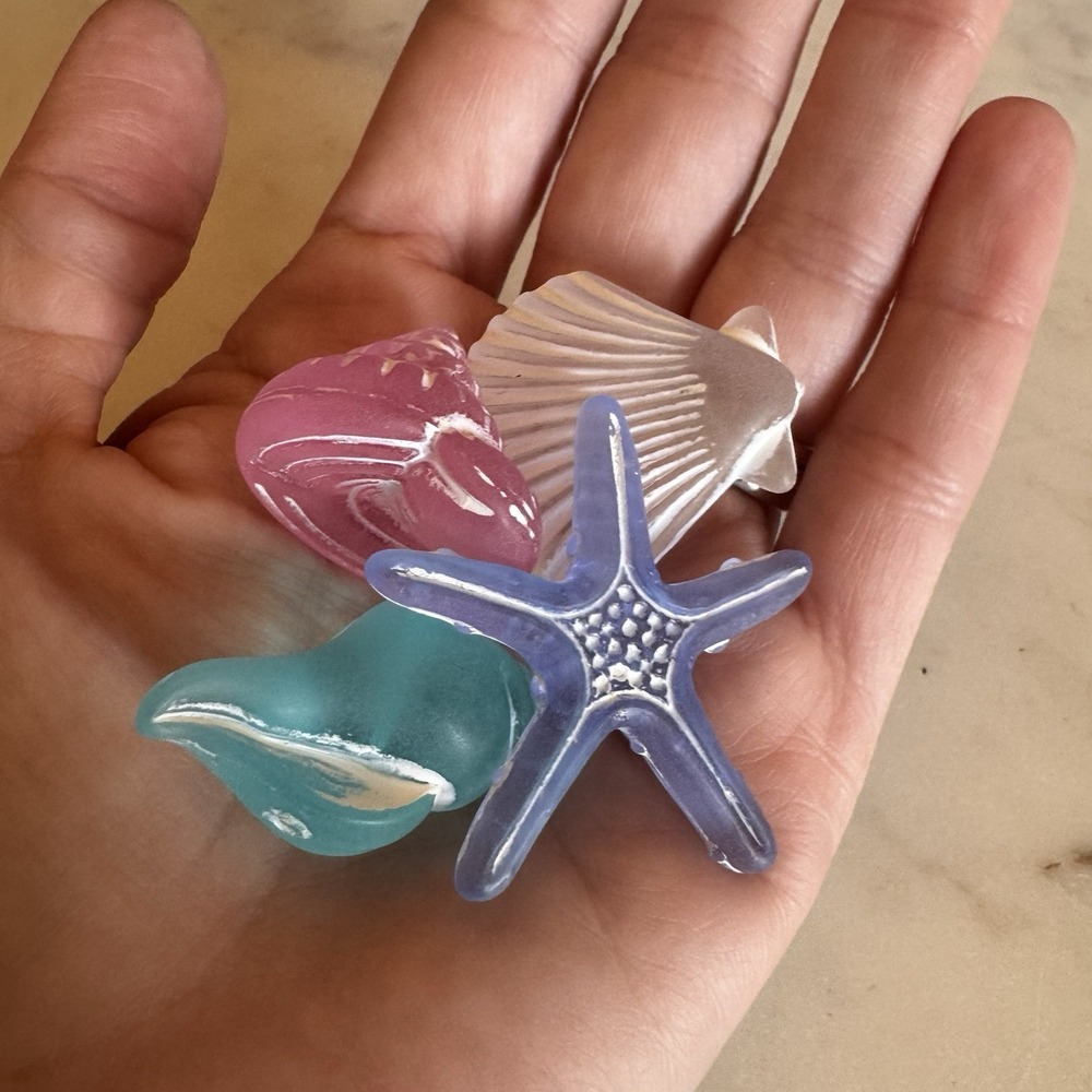 Seashells and Starfish Small Resin Art For Crafts Or Decor